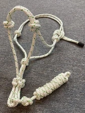 Mule/Donkey Adjustable Rope Halter & 8ft Lead - Very Strong.