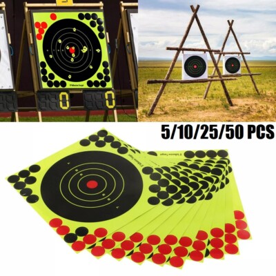 1-50X 8 Zoll Bullseye Spritter und Sefl Klebstoff Schießen Zielpapier & Paster