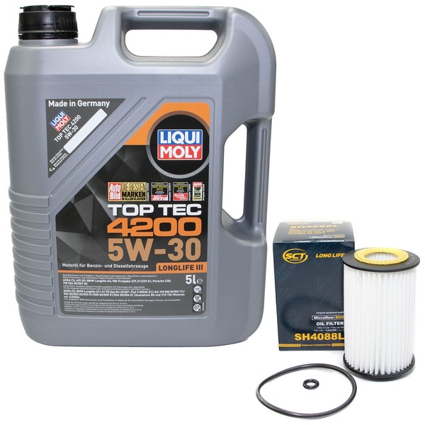 MotoröL Set 5W-30 5 Liter + ÖLfilter SH4088L FüR Audi A3 Q3 Seat Skoda VW Caddy-image