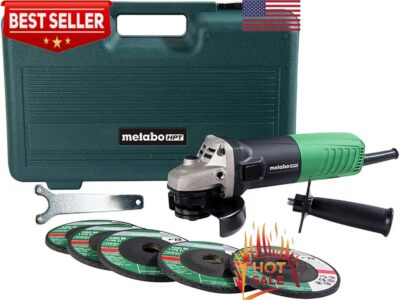 Metabo HPT 4-1/2-Inch Angle Grinder, Includes 5 Grinding Wheels & Hard Case