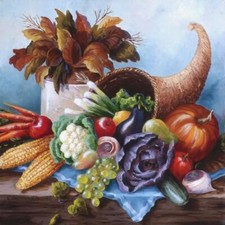 Ceramic Backsplash Tile Mural Kitchen Kitchen - Harvest Cornucopia