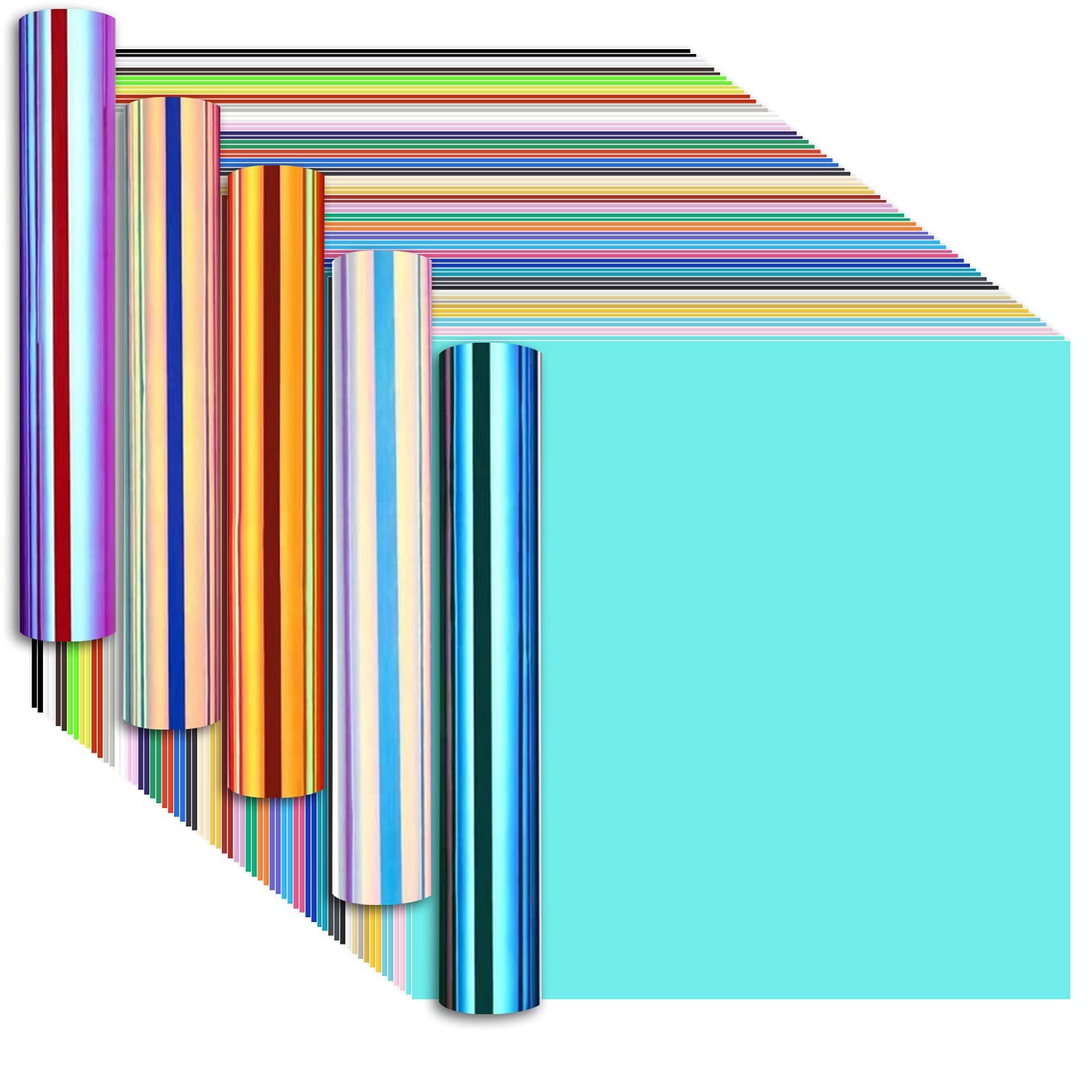 Lya Vinyl Permanent Vinyl Bundle for Cricut - 70 Pack Self Adhesive Vinyl She...