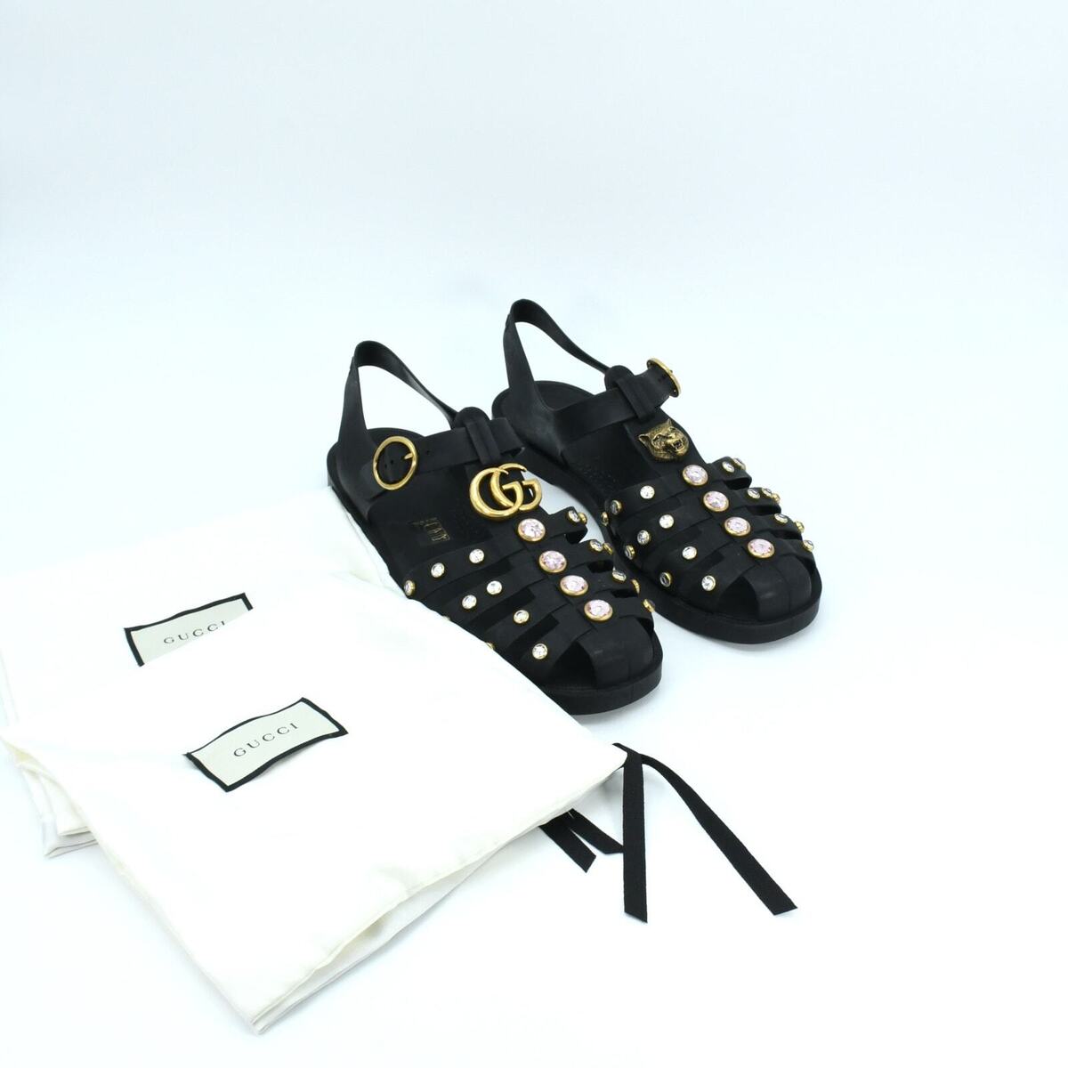 Gucci Black Rubber Crystal Buckel Strap Sandal 42 | eBay Gucci Black Rubber Crystal Buckel Strap Sandal 42 | eBay