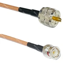 RG400 Silver PL259 UHF Male to BNC MALE Coax RF Cable USA Lot