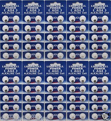 100 LOOPACELL AG4 377 Alkaline Button Cell Coin batteries