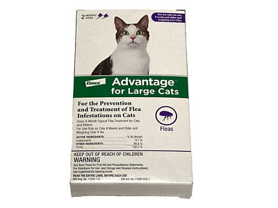 #ad Advantage Large Cat Flea Prevention and Treatment Over 9 lbs 2 Monthly Doses $14.99