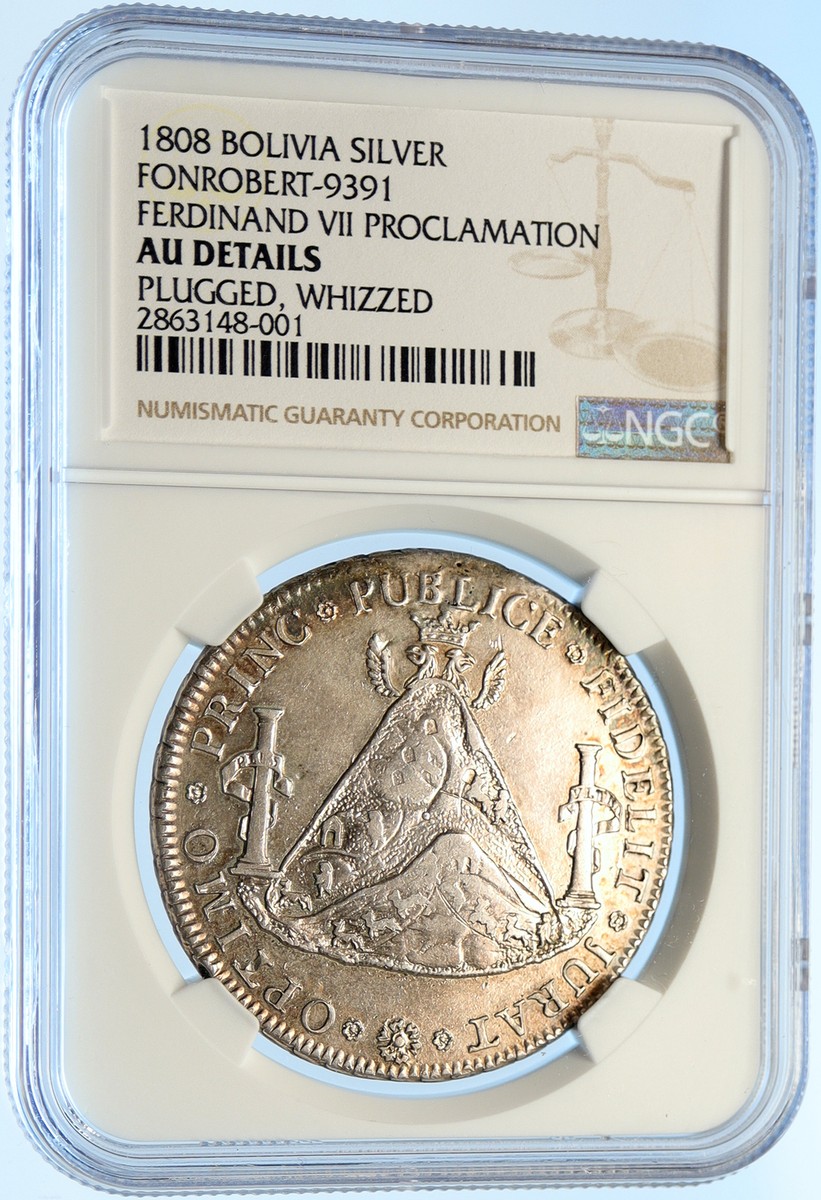 1808 BOLIVIA Spain KING FERDINAND VII Proclamation OLD Silver