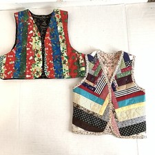 Vtg Toddler 4t 5t Quilted Vest Handmade Spring Christmas Dress Up