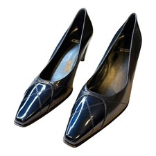 STUART WEITZMAN Heels Pumps Shoes Deadstock Vintage Navy Leather Patent 8