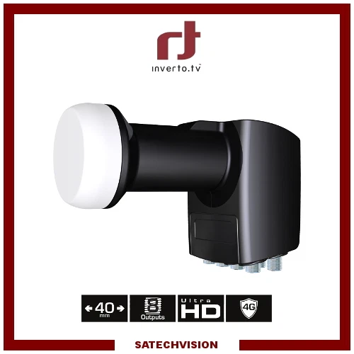 LNB Octo Inverto Black Pro 0,2 dB Gain 65 dB Tête 8 Sorties Full HD 3D UHD - Photo 1/1