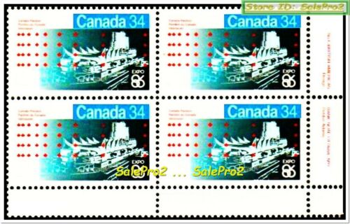 CANADA 1986 CANADIAN PAVILION VANCOUVER MINT FACE $1.36 MNH STAMP CORNER BLOCK