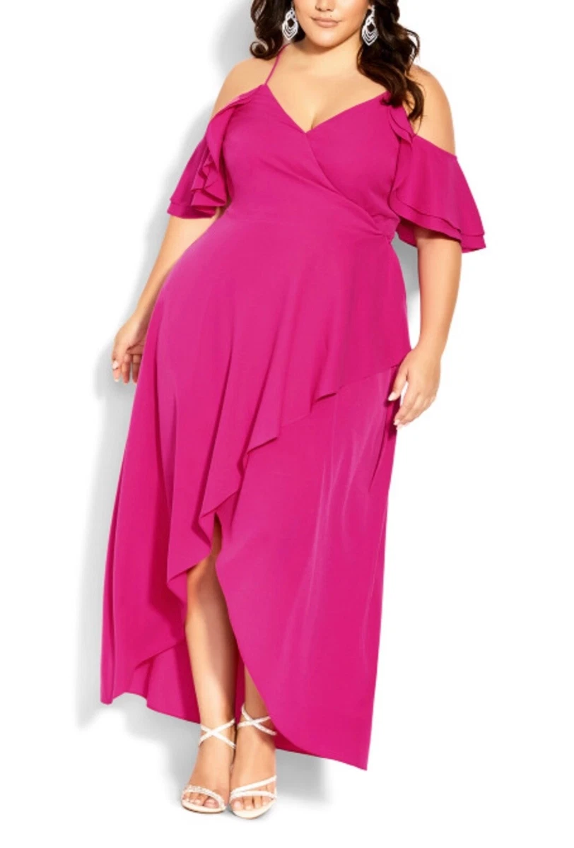 812px x 1200px - CITY CHIC Elegant Maxi Dress in Shock Pink Plus Size Small/16 NWT [RRP  $169.95] | eBay