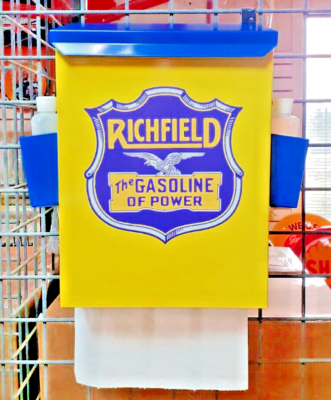 1950S VINTAGE ERA RICHFIELD GASOLINE OIL ISLAND STATION TOWEL BOX