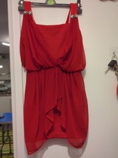 "Style No 213" Ladies. Teen. Red. Layered. Evening Clubbing. Dress. UK 10