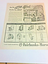 Fairbanks Morse Z 1945 Granja Hit & Miss Motor Martillos Molinos de viento Bombas Anuncio