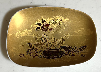 Bjorn Wiinblad Rosenthal Porcelain Trinket Dish Scheherazade Gold 1001 Nights