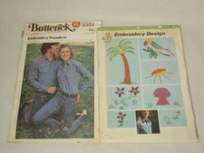 Lot 2 Embroidery Patterns: Butterick Transfers 3551  Simplicity Design 6198