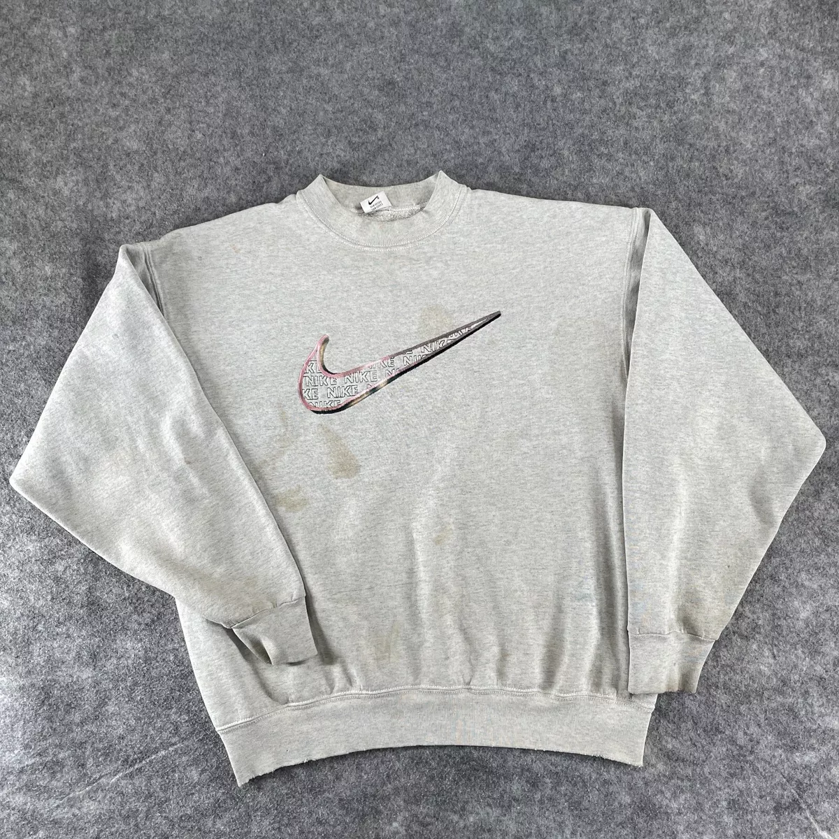 Vtg Nike Air Gray Sweatshirt Big Logo Front Xl X-large Sweater 