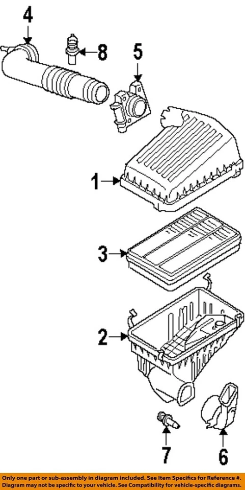 Conjunto de filtro de aire usado se adapta a: Isuzu RODEO 2001 2 puertas Sport 3,2 L 6 cilindros VIN Foto 3 de 4