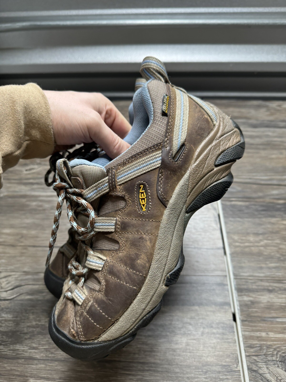 Scarpe da passeggio escursionismo impermeabili KEEN Targhee II 9 5 blu marrone #1004085