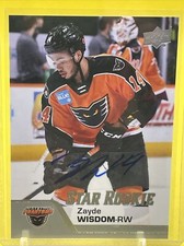 Zayde Wisdom Auto Upper Deck AHL Star Rookie card Philadelphia Flyers