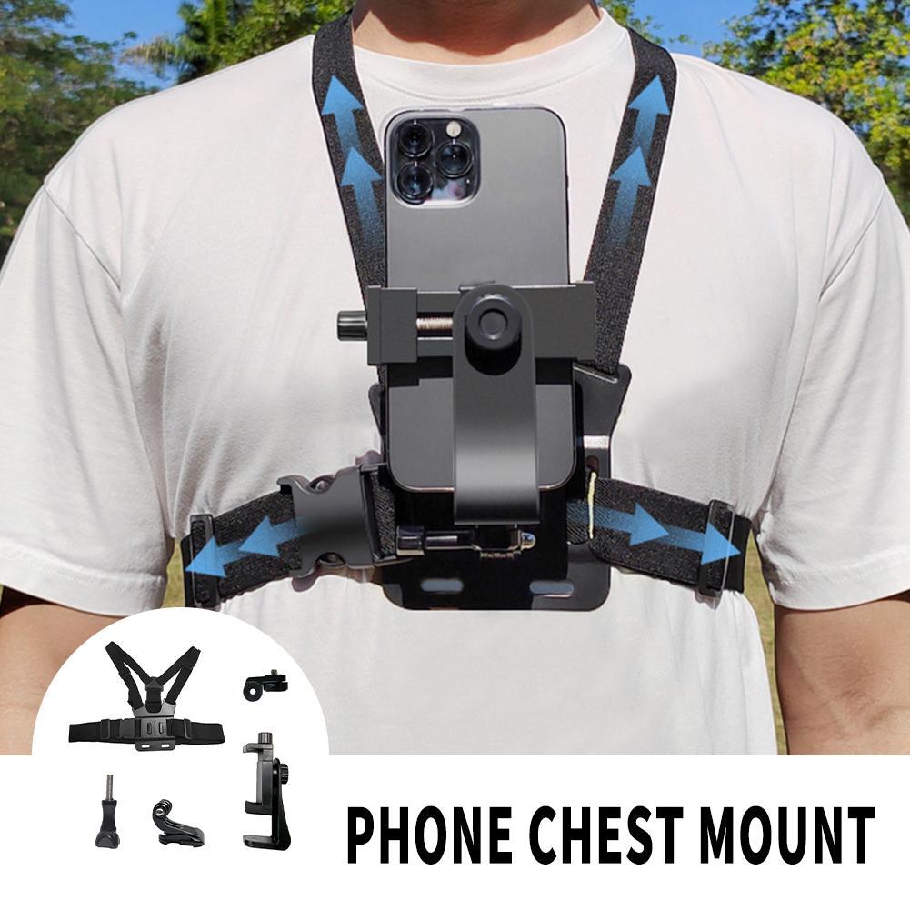 Universal Cell Phone Chest Mount Harness Strap Holder Mobile Phone Clip