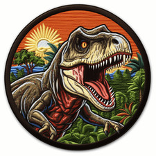 Dinosaur Roaring Embroidered Patch Iron-on Applique Clothing Water T-Rex Raptor