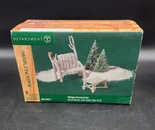 Dept. 56 North Pole Woods Birch Bench and Table # 56927 Christmas Village Decor