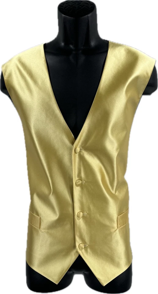 St. Patrick Men's Gold Vest 4 Buttons Black Back 100% Polyester Size XL - Image 3 of 3