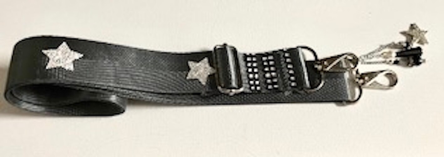 Stunningly Decorated Crossbody Bag Strap, Gray wi… - image 3