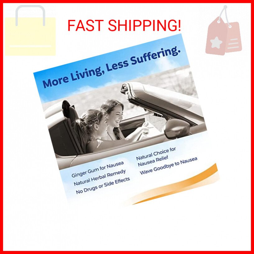 SeaBand AntiNausea Ginger Gum For Motion & Pregnancy Morning Sickness