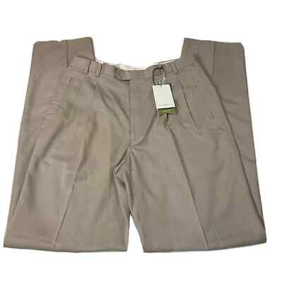 ●ONE BRILLIANT● ReeseOB490Khaki Reese-OB490-Khaki Cutter & Buck Dress Pants Men's Khaki Craftsman Pleated Size