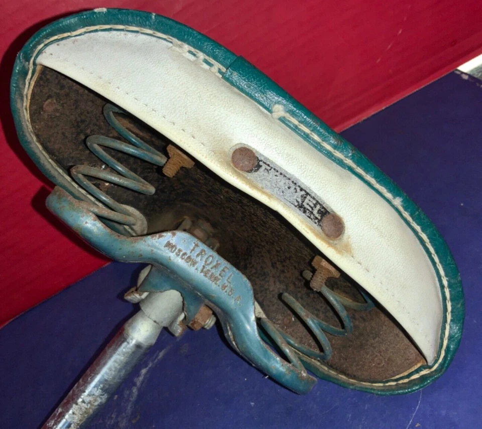Vintage Troxel Blue & White Bike Seat - AS IS - NOT TESTED Foto 4 de 4