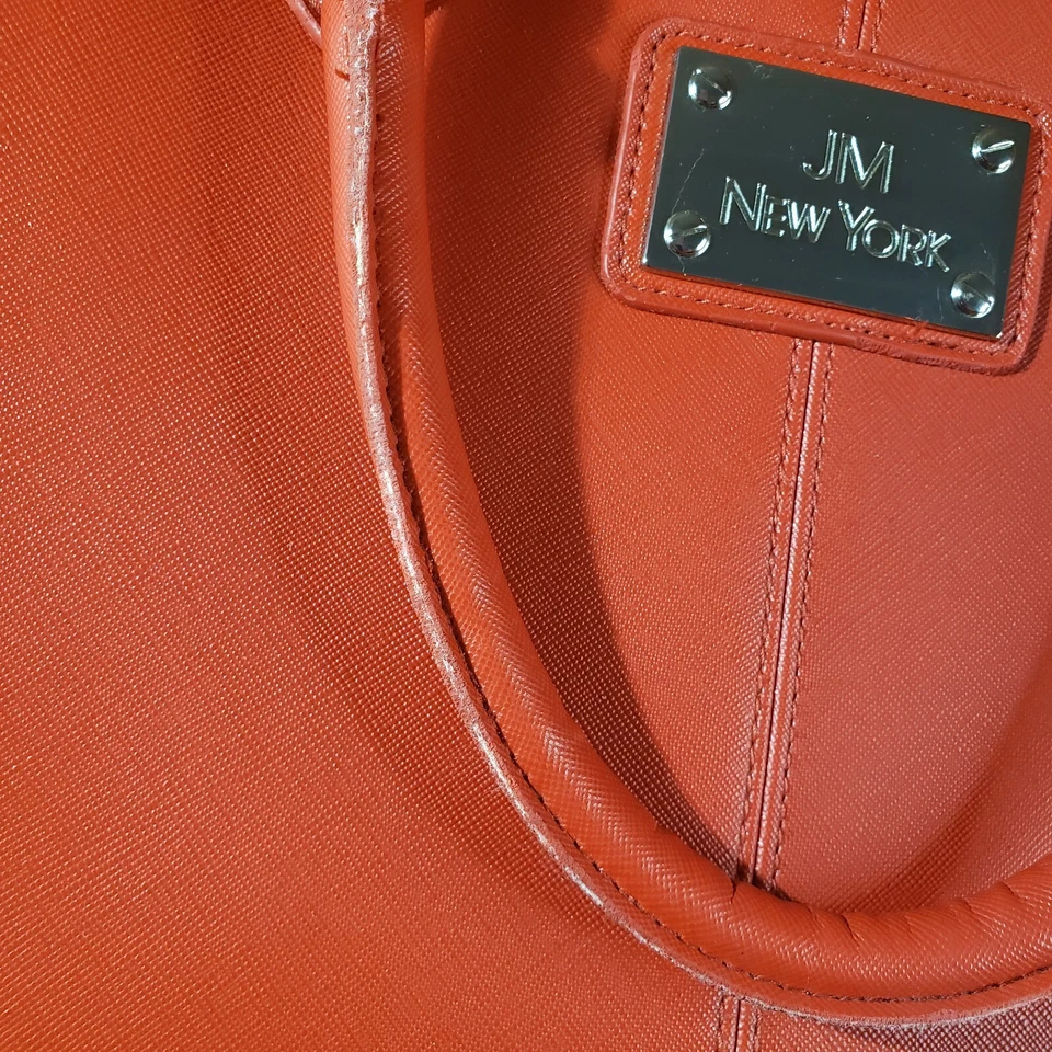 Joy Mangano 红色 Weekender Duffle 旅行携带所有托特包 滚动袋 二手状况完好 — 第 3/4 张图片