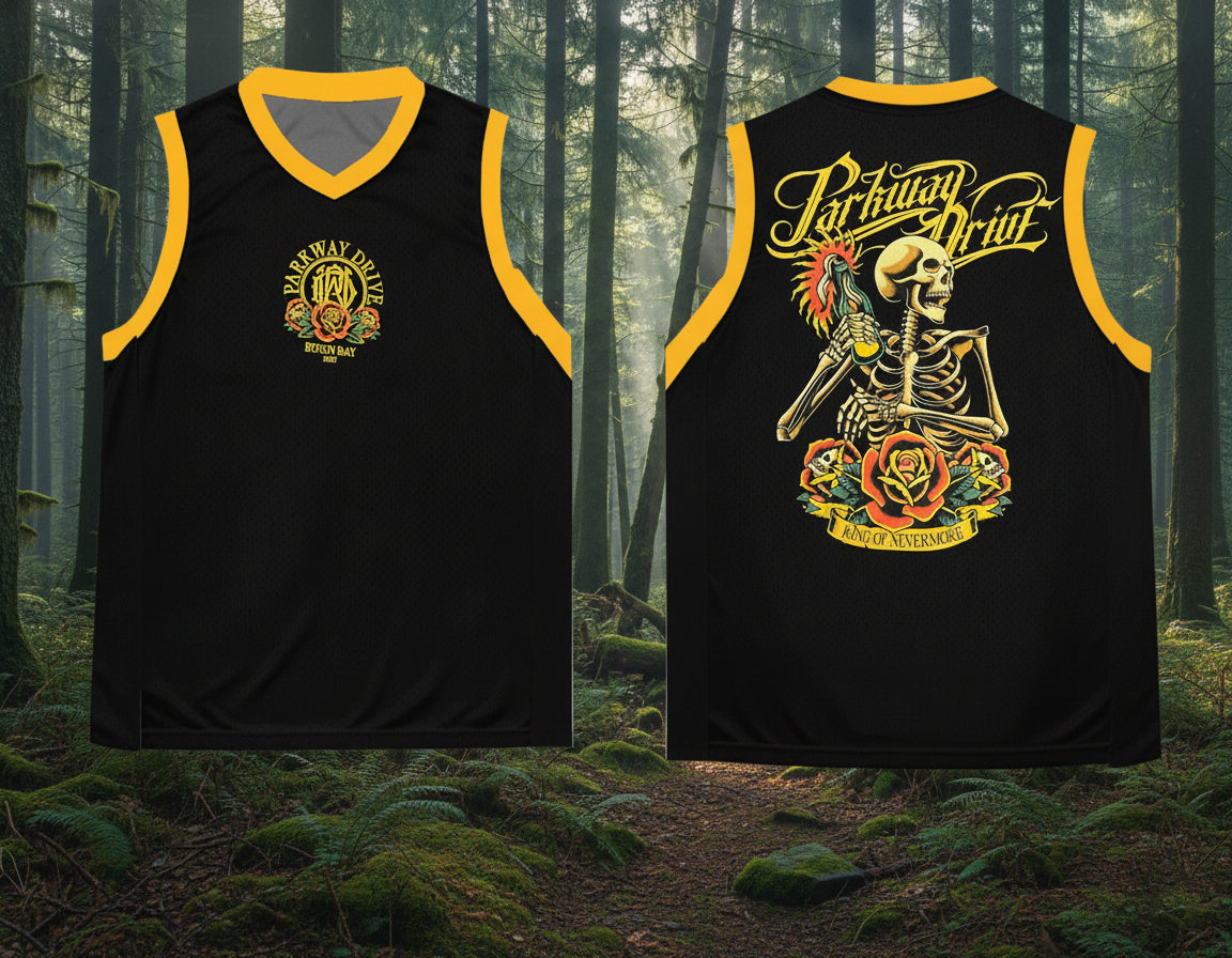Parkway Drive Band Basketball Jersey Black men And All Size S-5XL OD101