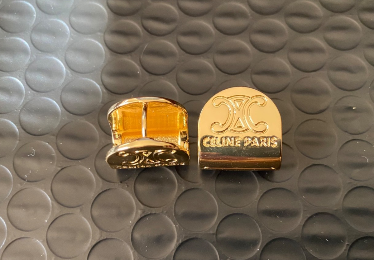 Celine Paris Small Hoop Gold Tone Earrings | eBay