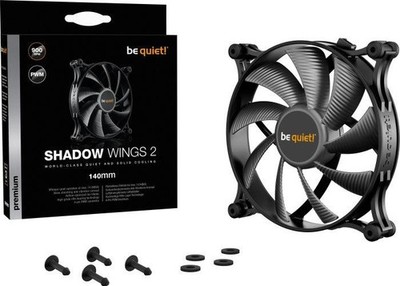 be quiet! Shadow Wings 2 PWM, 140 mm Gehäuse Lüfter, Fan, Kühler