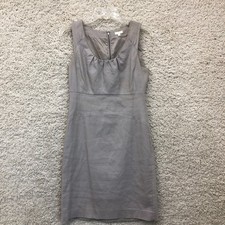 J Crew Dress 2 Adult Gray Sleeveless Shift Zip Back Classic A Line Casual Womens
