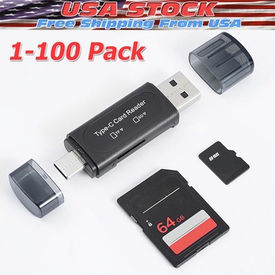 Card Reader USB 3.0 To SD Micro TF Memory Card Adapter PC Laptop Accessories Lot