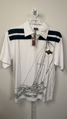 Red Jacket Men s Nautical Polo Size 9 (3XL) New With Tags White And Blue