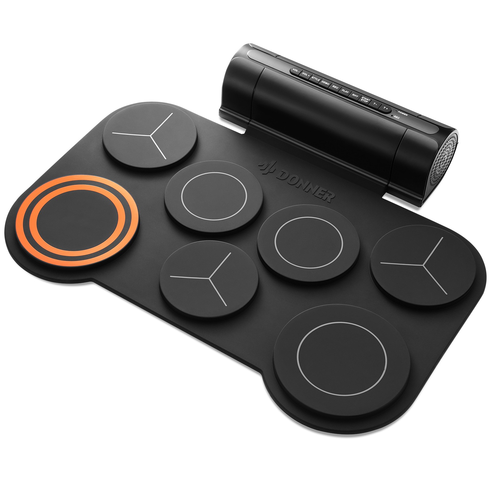 Donner DED-20 Electronic Drum Kit Roll Up 7 Pad Electric Drum Built-in Speaker