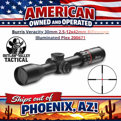Burris Veracity 30mm 2.5-12x42mm Illuminated Riflescope Plex 200671