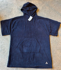 NEXT Womans Oversized Navy Blue Hooded Towelling Beach/Swim Cover Up Size L BNWT