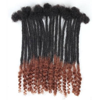 100% Human Hair Handmade Dredlocks 10 Inch Curly Ends 0.4cm 50 Strands 1B/30