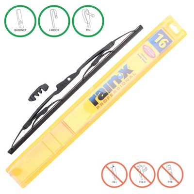 Rain-X RX30116 Professional Wiper Blade 16 Inch- J-Hook Bayonet & Side Pin