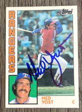 NED YOST Signed 1984 Topps Traded #131T Texas Rangers Card Autographed