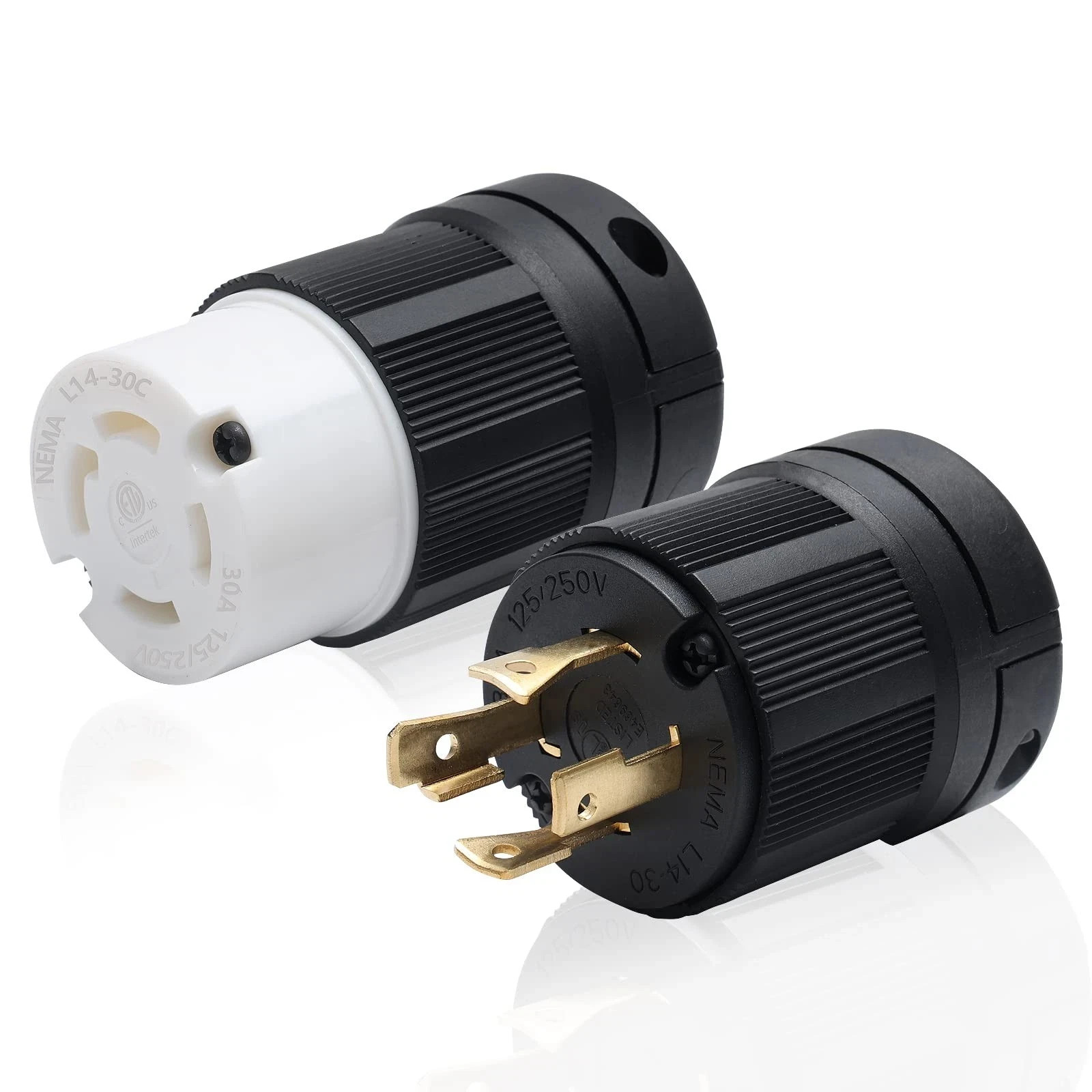 30Amp,Locking Plug/ Connector for Generator Set,NEMA L14-30P & L14-30C,125/25...