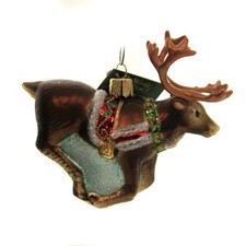 Old World Christmas 4.00In Reindeer, Glass, Ornament Magical 12573