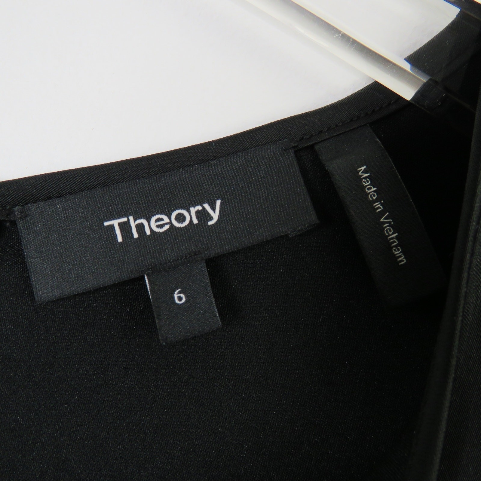 Theory Essential Flare A-Line Dress Black Satin Mini Dress Size 6 Small thumbnail 13