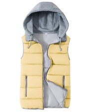 Gihuo Women's Puffer Vest Zip Up Quilted Padded Winter Hooded Vest Warm Jacke...